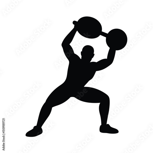 Landmine Press Base Gym Equipment Tool Silhouette Vector Art Illustration