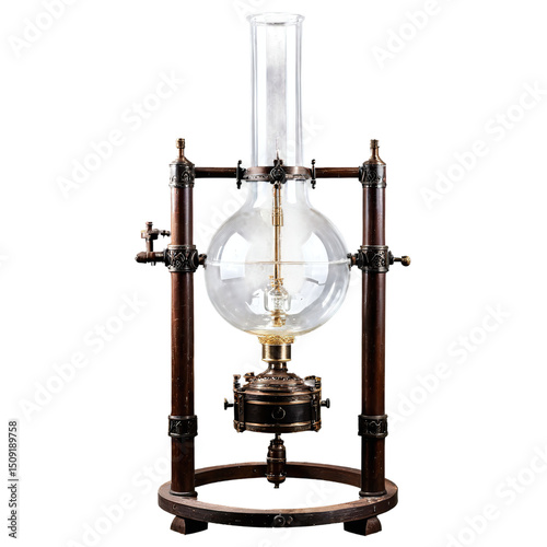 glass chemical calcinator isolated on transparent background