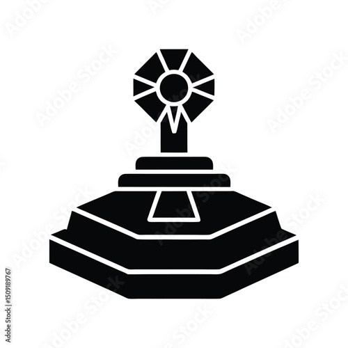 Landmine Press Base Strength Training Gear Silhouette Vector Art Illustration