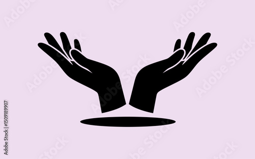 Hand vector design, vector illustration,  Hand design, silhouette style.
