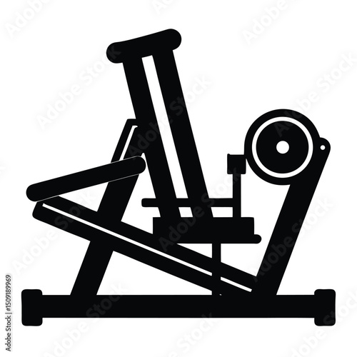Leg Press Machine Lower Body Strength Gear Silhouette Vector Art Illustration