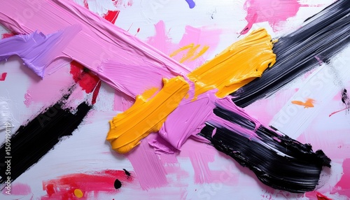 Abstract painting with bold colors photo