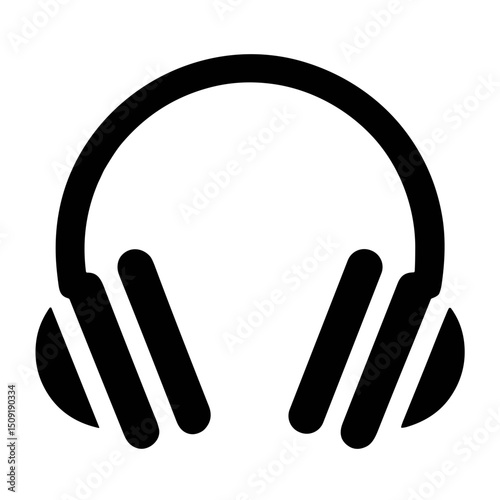 Simple vector headphones icon on transparent background for tech product showcase and electronics shop concept