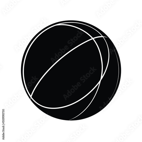 Medicine Ball Weighted Fitness Tool Silhouette Vector Art Illustration