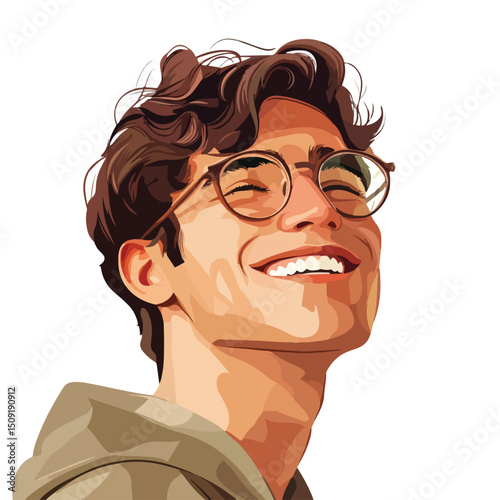 Professional Young Man Smiling Vector Illustration for Business Websites and Promotional Material