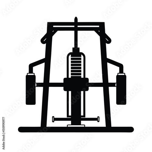 Pec Deck Machine Chest Workout Trainer Silhouette Vector Art Illustration