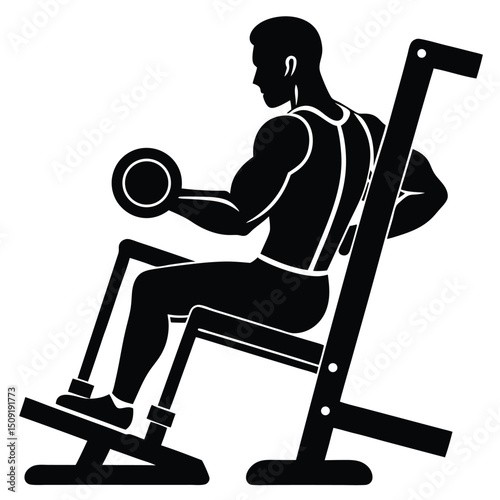 Raise Machine Lower Body Workout Gear Silhouette Vector Art Illustration