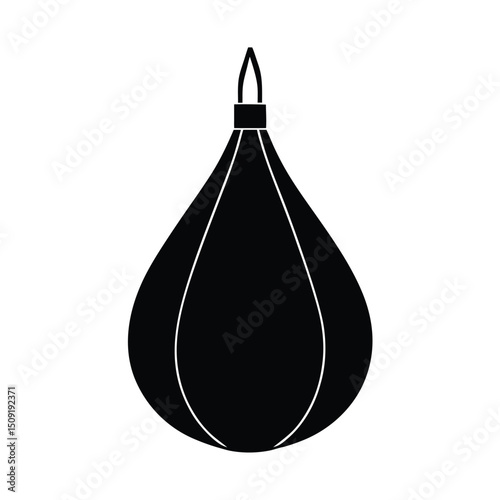 Speed Bag Boxing Training Tool Silhouette Vector Art Illustration