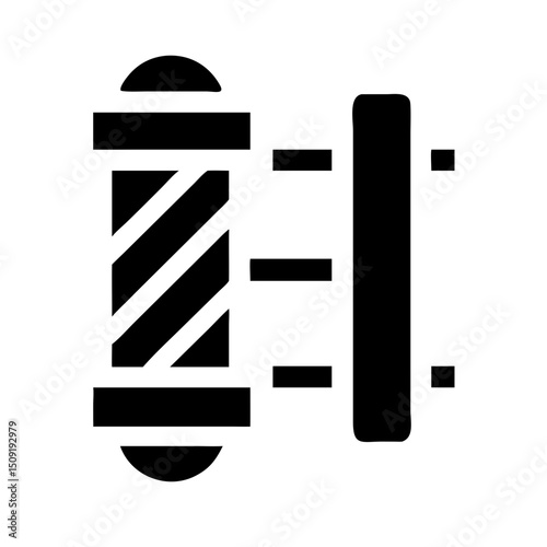 Barber Pole Pictogram – Classic Hair Salon and Barber Icon