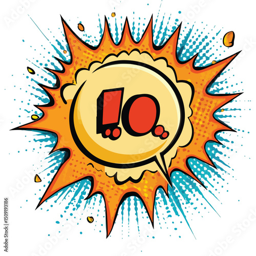 Colorful Speech Bubble with LOL Word in Pop Art Fill Style Vector Illustration