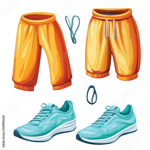 Professional Vector Illustration of Sport Clothes Inside Closet for Fitness Enthusiasts