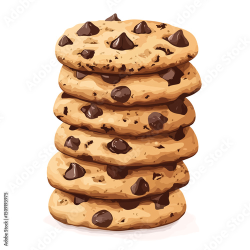 Stack of Homemade Cookies Icon Isolated Vector Illustration for Baking Blogs and Websites