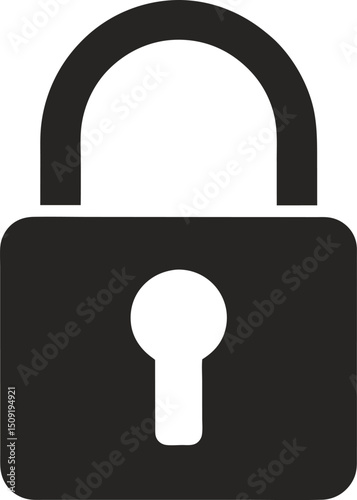 Lock icon design for cybersecurity, encryption or safety concept in vector format