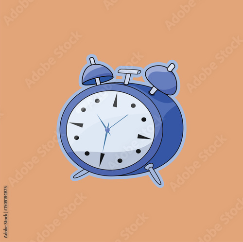 vector illustration of a cute blue alarm clock