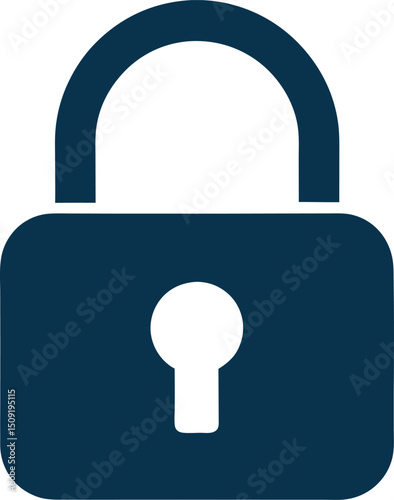 Modern lock icon for password security, access control or private data protection
