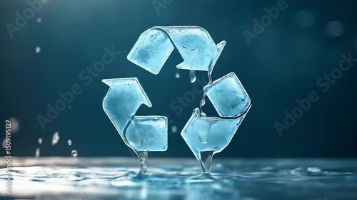 Liquid Recycling A Symbol of Hope and Renewal Flowing with Pure Water Energy Shot in 4K with Crisp
