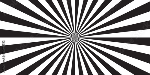 Sunburst Modern retro vintage sunrise sunbeam element spiral striped. Spiral starburst and striped pattern abstract geometric retro sunrays line wavy texture.	