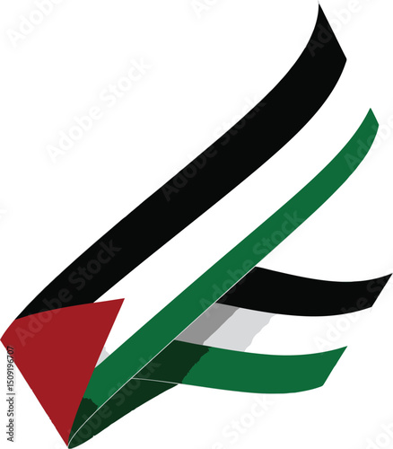 Palestine flag and Gaza flag map of country illustration