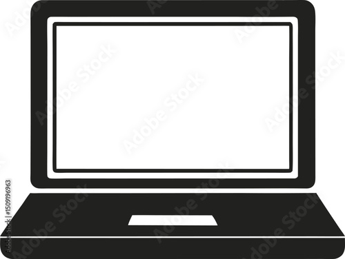 Flat laptop icon in modern style for work from home or digital business concept