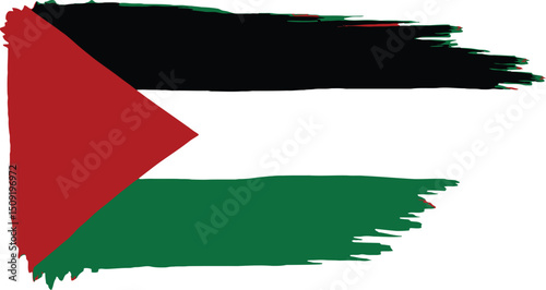 Palestine flag and Gaza flag map of country illustration