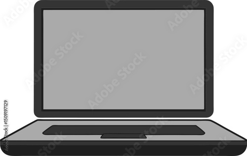 Minimal laptop icon for computer, study or IT concept with clean vector illustration