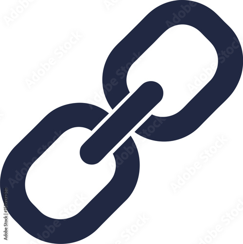 Flat chain icon for secure link, network or connection in editable vector design