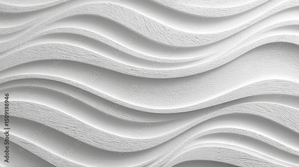 Obraz premium Smooth white waves forming minimalist abstract background, representing contemporary design with fluid, elegant lines and versatile visual appeal