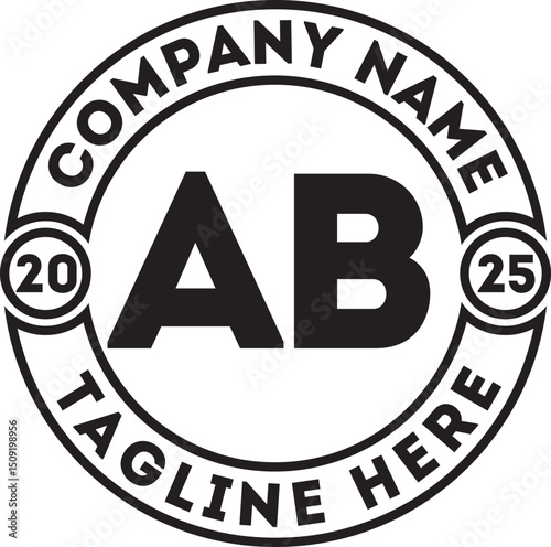 AB circle vector logo design AB to AZ