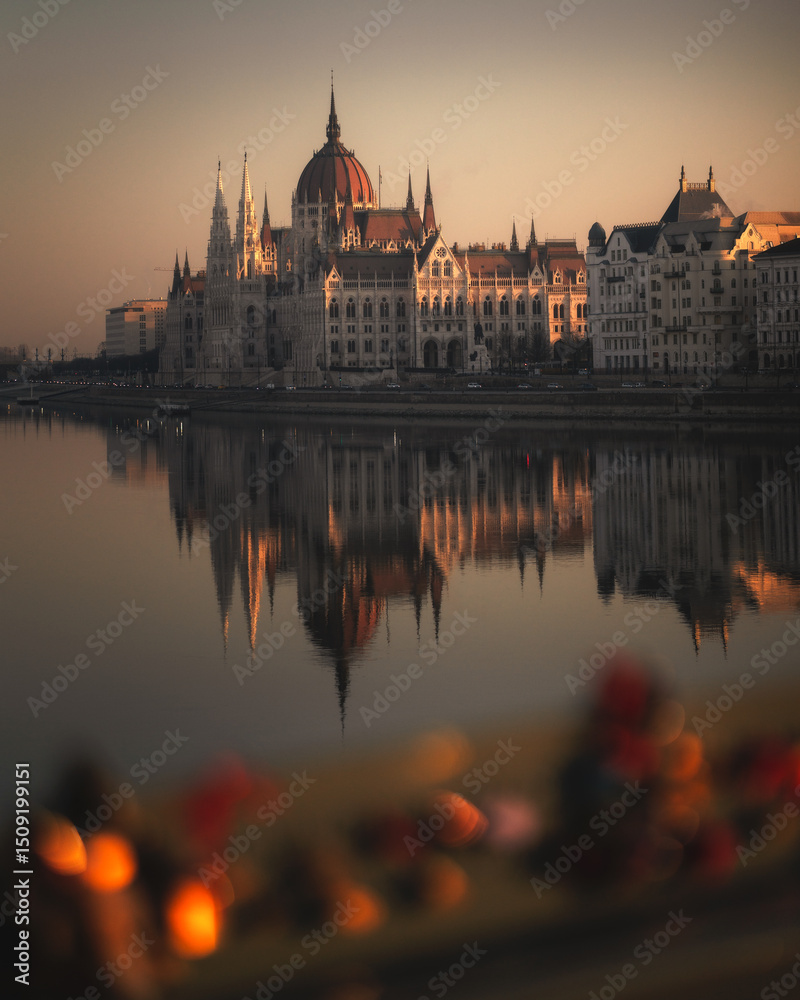 Fototapeta premium View on Budapest with Chain Bridge and Parliament