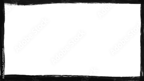 Hand drawn frame animation in sketch style with thin black lines on transparent background Looping outline border for motion graphics overlays presentations and design elements