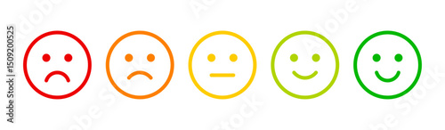 Rating emoji icon set. Feedback emoticons