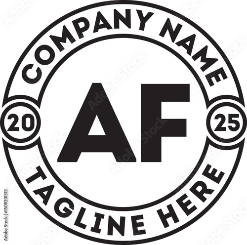 AF circle vector logo design AB to AZ