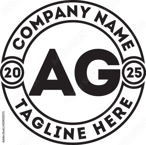 AG circle vector logo design AB to AZ
