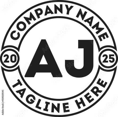 AJ circle vector logo design AB to AZ
