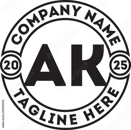 AK circle vector logo design AB to AZ