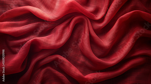 red fabric corduroy linen texture