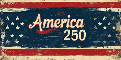 Vintage America 250 Anniversary Celebration Banner