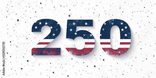 250 In Bold Flag Pattern On White Speckled Background
