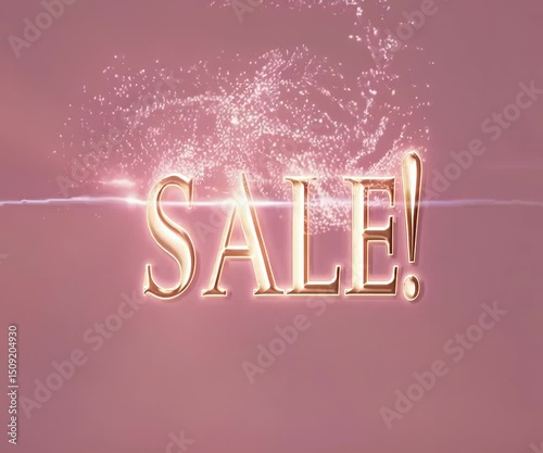 Glamorous Beauty Sale Animation with Makeup Products and Rose Gold SALE Text