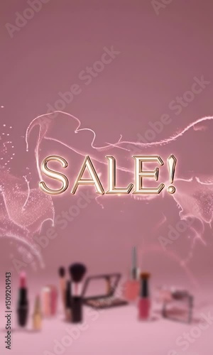 Elegant Rose Gold SALE Typography on Pink Shimmer Background