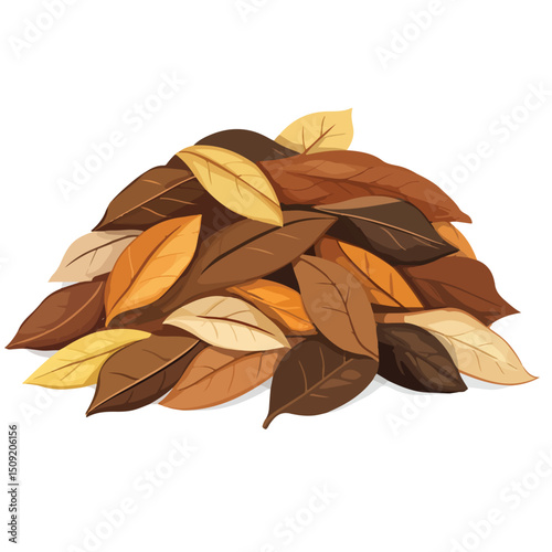 Professional Vector Design of Dry Pile Leaves Icon Isolated on White Background