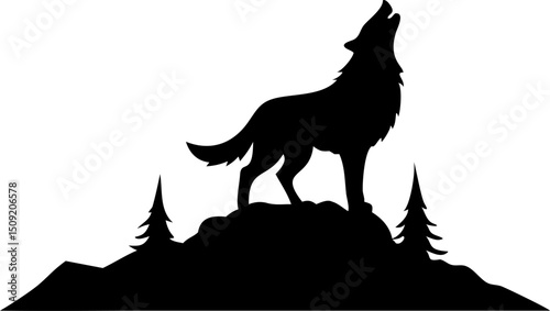 wolf silhouette vector