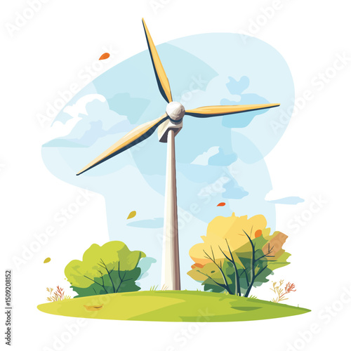 Efficient Windmill Energy Icon for Environmental Conservation and Green Technology Solutions