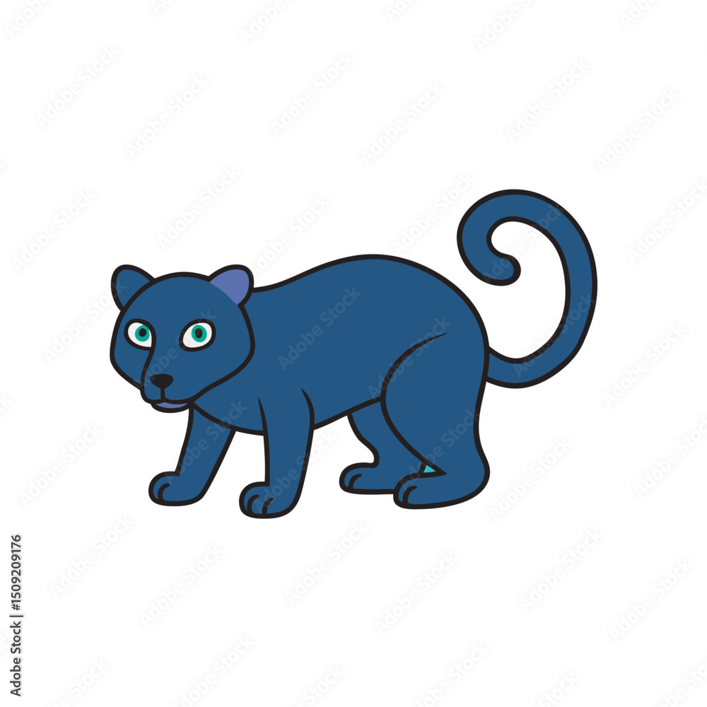 Fototapeta premium Playful Panther Crouched Low And Ready