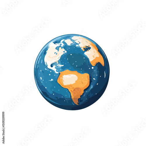 Detailed Isolated Vector Illustration of Planet Earth Icon for Global Concept Designs