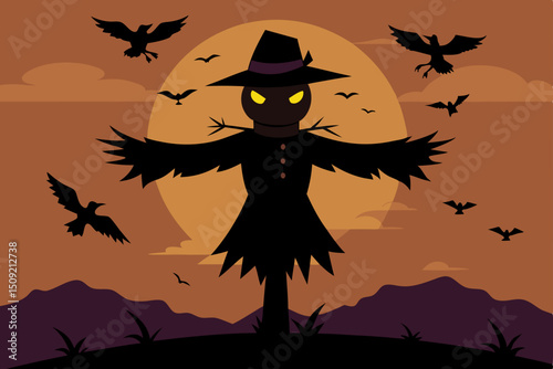 halloween background with bats and pumpkin