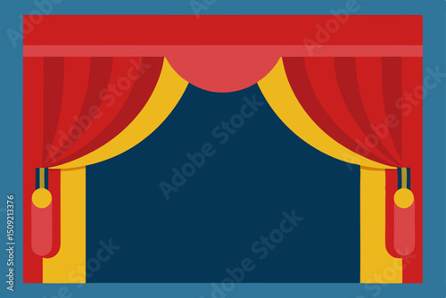 stage with red curtains