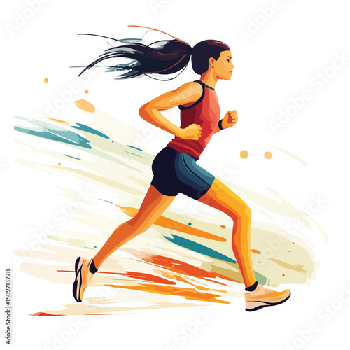 Professional sports woman vector illustration for fitness and sports-related projects