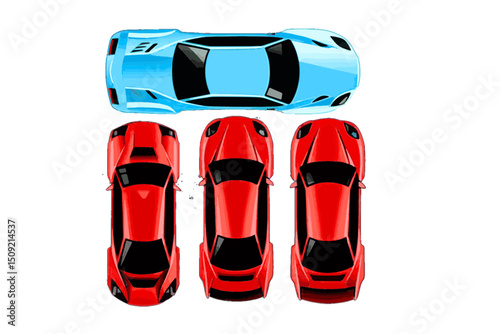 top view car vector collection for architectural, urban, and game design