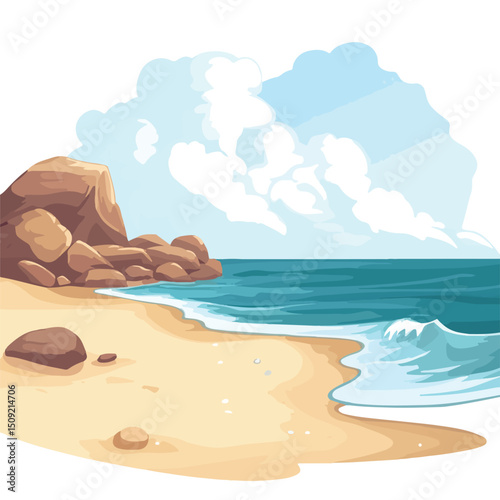Colorful Summer Beach Cartoons Vector Illustration Isolated for Professional Designs